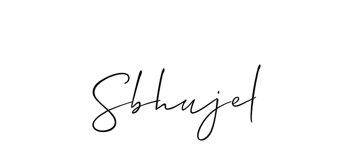 The best way (Allison_Script) to make a short signature is to pick only two or three words in your name. The name Sbhujel include a total of six letters. For converting this name. Sbhujel signature style 2 images and pictures png