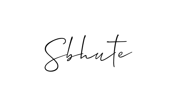 Create a beautiful signature design for name Sbhute. With this signature (Allison_Script) fonts, you can make a handwritten signature for free. Sbhute signature style 2 images and pictures png