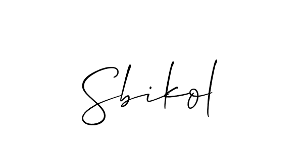 How to make Sbikol signature? Allison_Script is a professional autograph style. Create handwritten signature for Sbikol name. Sbikol signature style 2 images and pictures png