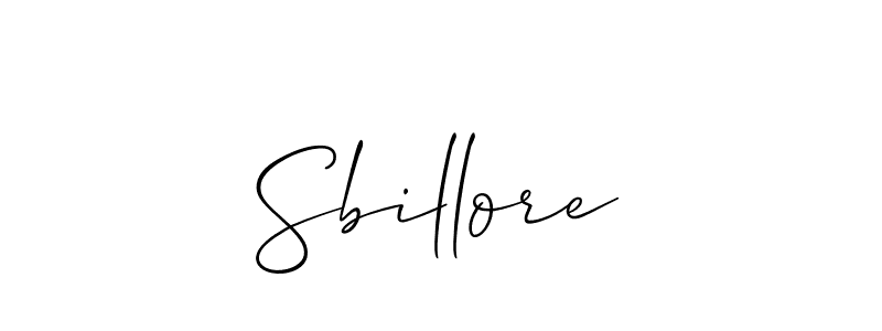 Make a beautiful signature design for name Sbillore. With this signature (Allison_Script) style, you can create a handwritten signature for free. Sbillore signature style 2 images and pictures png