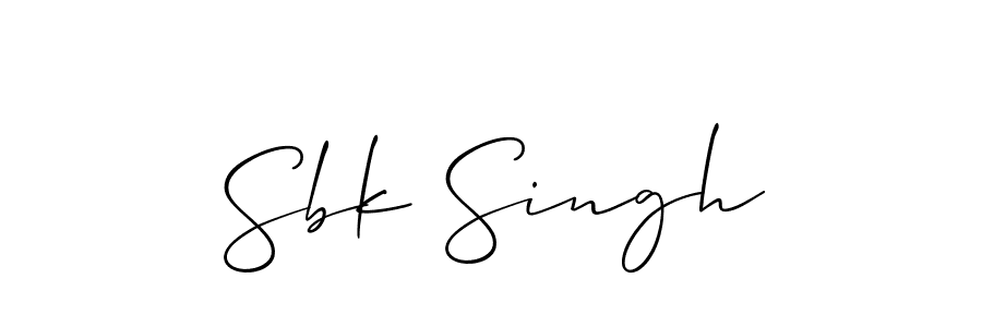 The best way (Allison_Script) to make a short signature is to pick only two or three words in your name. The name Sbk Singh include a total of six letters. For converting this name. Sbk Singh signature style 2 images and pictures png
