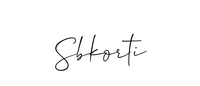 How to Draw Sbkorti signature style? Allison_Script is a latest design signature styles for name Sbkorti. Sbkorti signature style 2 images and pictures png