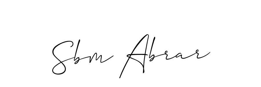 Design your own signature with our free online signature maker. With this signature software, you can create a handwritten (Allison_Script) signature for name Sbm Abrar. Sbm Abrar signature style 2 images and pictures png