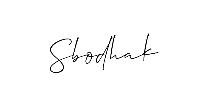 How to Draw Sbodhak signature style? Allison_Script is a latest design signature styles for name Sbodhak. Sbodhak signature style 2 images and pictures png