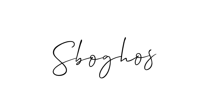 Make a beautiful signature design for name Sboghos. With this signature (Allison_Script) style, you can create a handwritten signature for free. Sboghos signature style 2 images and pictures png