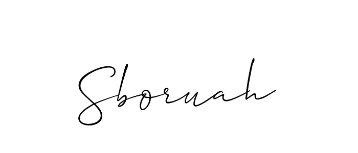 Make a beautiful signature design for name Sboruah. With this signature (Allison_Script) style, you can create a handwritten signature for free. Sboruah signature style 2 images and pictures png