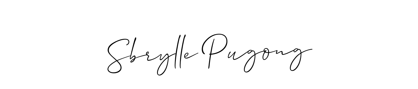 It looks lik you need a new signature style for name Sbrylle Pugong. Design unique handwritten (Allison_Script) signature with our free signature maker in just a few clicks. Sbrylle Pugong signature style 2 images and pictures png