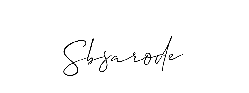 The best way (Allison_Script) to make a short signature is to pick only two or three words in your name. The name Sbsarode include a total of six letters. For converting this name. Sbsarode signature style 2 images and pictures png