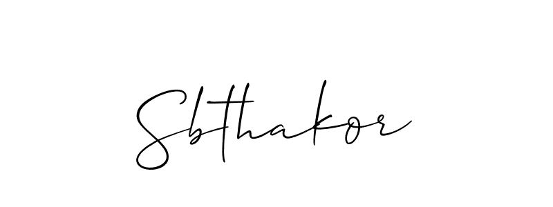 Design your own signature with our free online signature maker. With this signature software, you can create a handwritten (Allison_Script) signature for name Sbthakor. Sbthakor signature style 2 images and pictures png