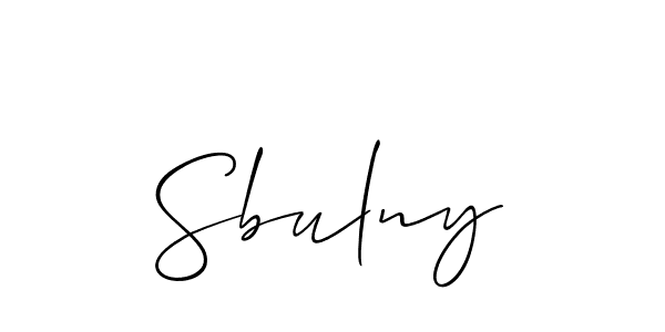 Allison_Script is a professional signature style that is perfect for those who want to add a touch of class to their signature. It is also a great choice for those who want to make their signature more unique. Get Sbulny name to fancy signature for free. Sbulny signature style 2 images and pictures png