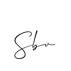 if you are searching for the best signature style for your name Sbv. so please give up your signature search. here we have designed multiple signature styles  using Allison_Script. Sbv signature style 2 images and pictures png