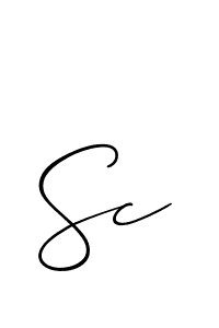 How to make Sc signature? Allison_Script is a professional autograph style. Create handwritten signature for Sc name. Sc signature style 2 images and pictures png