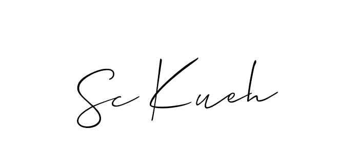 Similarly Allison_Script is the best handwritten signature design. Signature creator online .You can use it as an online autograph creator for name Sc Kueh. Sc Kueh signature style 2 images and pictures png