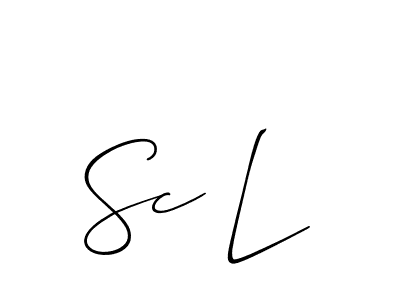 Make a beautiful signature design for name Sc L. With this signature (Allison_Script) style, you can create a handwritten signature for free. Sc L signature style 2 images and pictures png