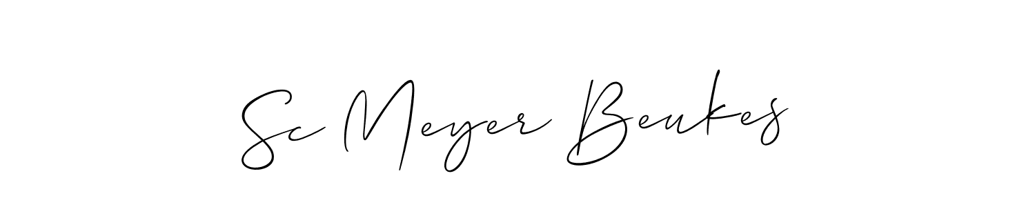 The best way (Allison_Script) to make a short signature is to pick only two or three words in your name. The name Sc Meyer Beukes include a total of six letters. For converting this name. Sc Meyer Beukes signature style 2 images and pictures png