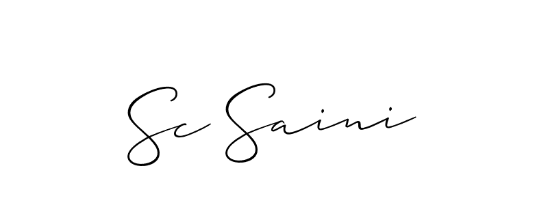 You can use this online signature creator to create a handwritten signature for the name Sc Saini. This is the best online autograph maker. Sc Saini signature style 2 images and pictures png