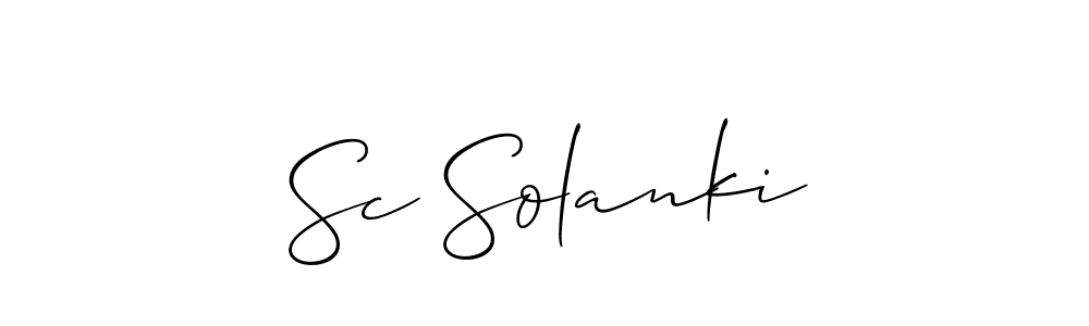 How to make Sc Solanki name signature. Use Allison_Script style for creating short signs online. This is the latest handwritten sign. Sc Solanki signature style 2 images and pictures png