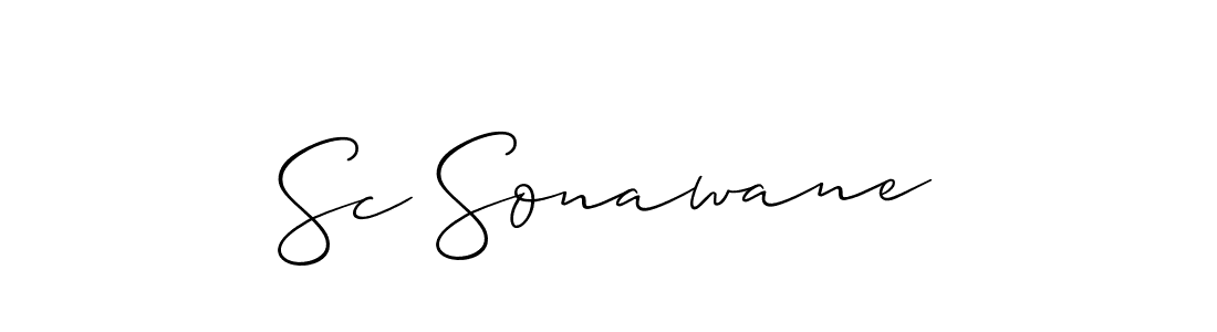 How to Draw Sc Sonawane signature style? Allison_Script is a latest design signature styles for name Sc Sonawane. Sc Sonawane signature style 2 images and pictures png