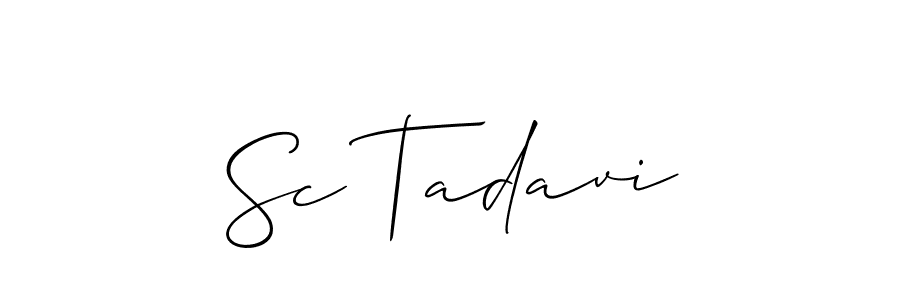 Allison_Script is a professional signature style that is perfect for those who want to add a touch of class to their signature. It is also a great choice for those who want to make their signature more unique. Get Sc Tadavi name to fancy signature for free. Sc Tadavi signature style 2 images and pictures png