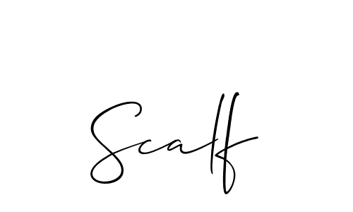 Create a beautiful signature design for name Scalf. With this signature (Allison_Script) fonts, you can make a handwritten signature for free. Scalf signature style 2 images and pictures png