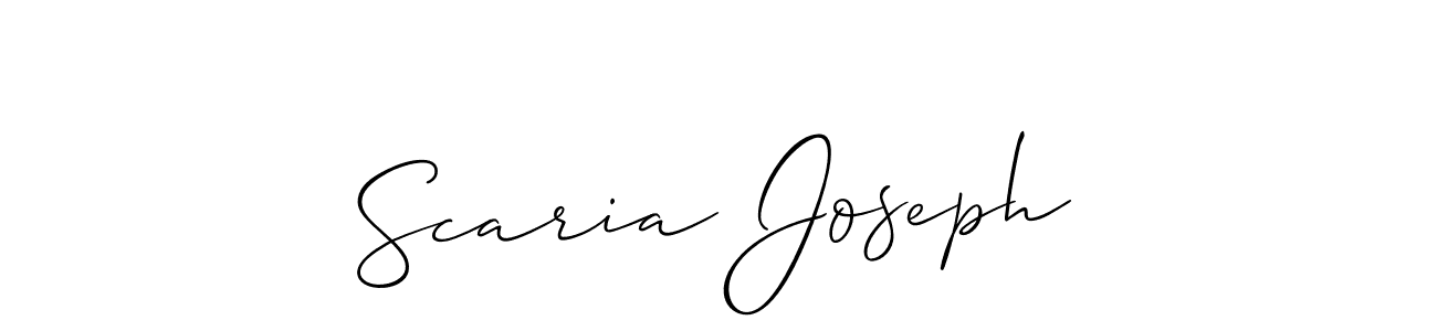 How to make Scaria Joseph name signature. Use Allison_Script style for creating short signs online. This is the latest handwritten sign. Scaria Joseph signature style 2 images and pictures png