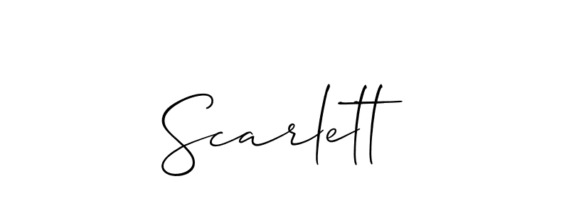 Design your own signature with our free online signature maker. With this signature software, you can create a handwritten (Allison_Script) signature for name Scarlett. Scarlett signature style 2 images and pictures png