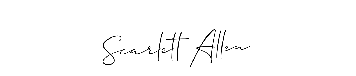 Design your own signature with our free online signature maker. With this signature software, you can create a handwritten (Allison_Script) signature for name Scarlett Allen. Scarlett Allen signature style 2 images and pictures png