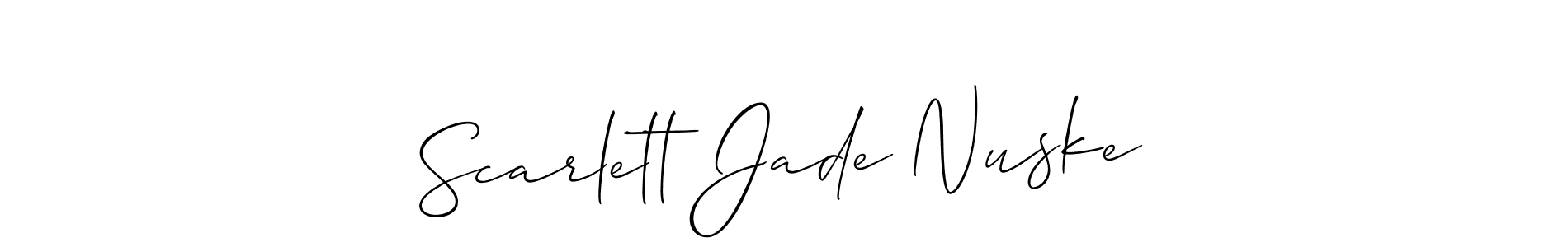 How to Draw Scarlett Jade Nuske signature style? Allison_Script is a latest design signature styles for name Scarlett Jade Nuske. Scarlett Jade Nuske signature style 2 images and pictures png