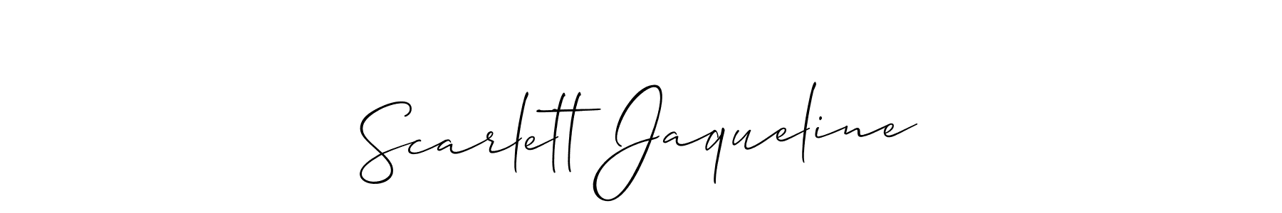 Scarlett Jaqueline stylish signature style. Best Handwritten Sign (Allison_Script) for my name. Handwritten Signature Collection Ideas for my name Scarlett Jaqueline. Scarlett Jaqueline signature style 2 images and pictures png