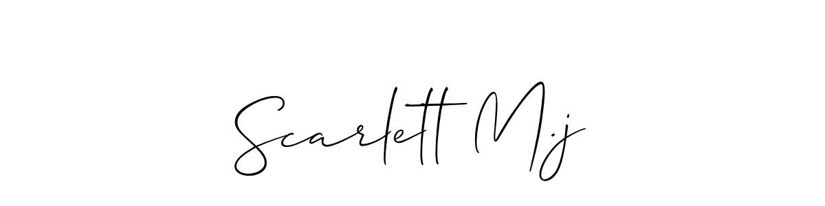 Allison_Script is a professional signature style that is perfect for those who want to add a touch of class to their signature. It is also a great choice for those who want to make their signature more unique. Get Scarlett M.j name to fancy signature for free. Scarlett M.j signature style 2 images and pictures png