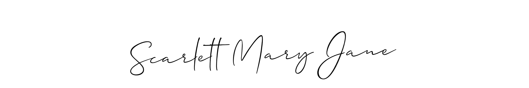 Allison_Script is a professional signature style that is perfect for those who want to add a touch of class to their signature. It is also a great choice for those who want to make their signature more unique. Get Scarlett Mary Jane name to fancy signature for free. Scarlett Mary Jane signature style 2 images and pictures png