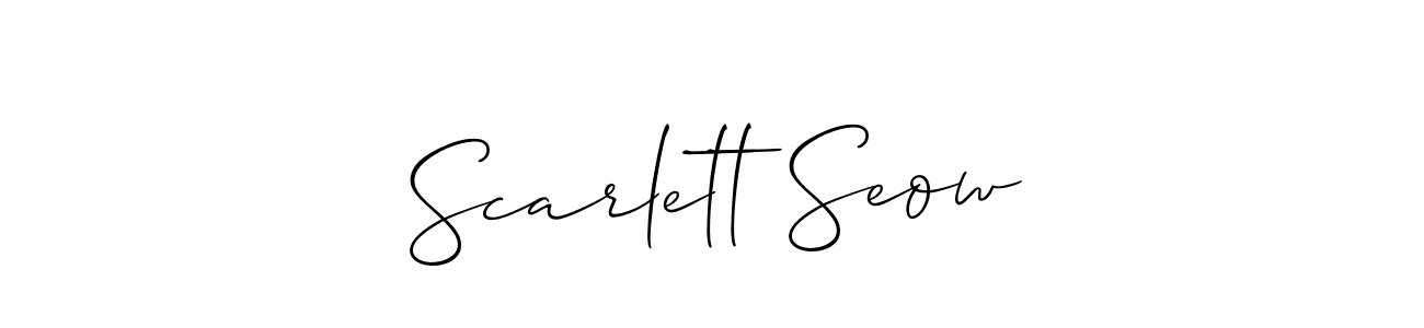 Use a signature maker to create a handwritten signature online. With this signature software, you can design (Allison_Script) your own signature for name Scarlett Seow. Scarlett Seow signature style 2 images and pictures png