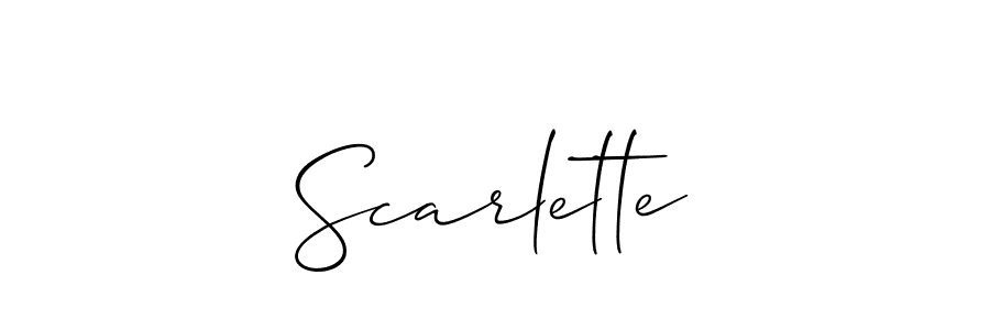 How to make Scarlette signature? Allison_Script is a professional autograph style. Create handwritten signature for Scarlette name. Scarlette signature style 2 images and pictures png