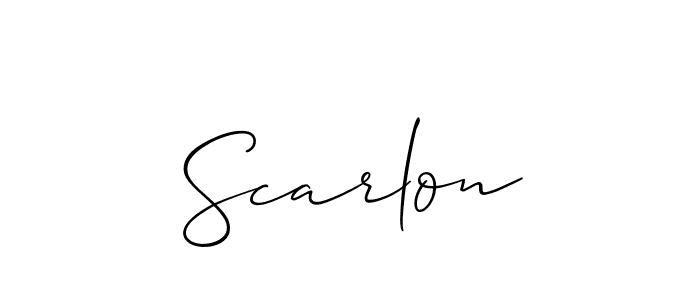 It looks lik you need a new signature style for name Scarlon. Design unique handwritten (Allison_Script) signature with our free signature maker in just a few clicks. Scarlon signature style 2 images and pictures png