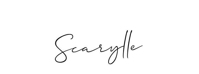 How to make Scarylle signature? Allison_Script is a professional autograph style. Create handwritten signature for Scarylle name. Scarylle signature style 2 images and pictures png
