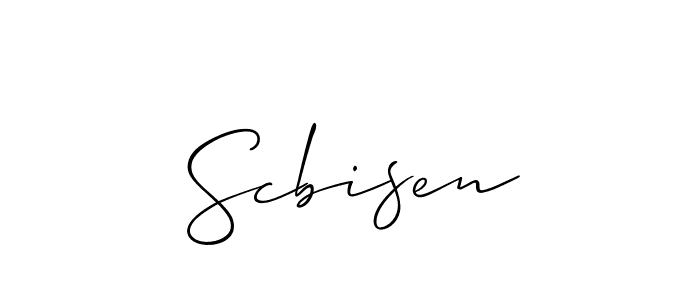Allison_Script is a professional signature style that is perfect for those who want to add a touch of class to their signature. It is also a great choice for those who want to make their signature more unique. Get Scbisen name to fancy signature for free. Scbisen signature style 2 images and pictures png