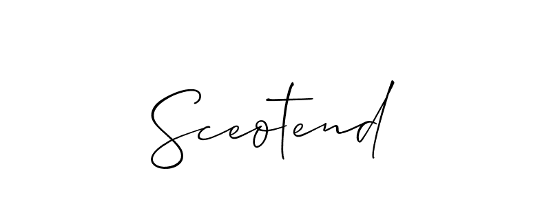 Use a signature maker to create a handwritten signature online. With this signature software, you can design (Allison_Script) your own signature for name Sceotend. Sceotend signature style 2 images and pictures png