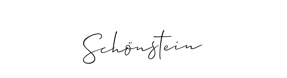 Use a signature maker to create a handwritten signature online. With this signature software, you can design (Allison_Script) your own signature for name Schönstein. Schönstein signature style 2 images and pictures png