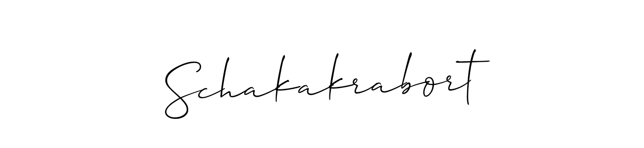 Also You can easily find your signature by using the search form. We will create Schakakrabort name handwritten signature images for you free of cost using Allison_Script sign style. Schakakrabort signature style 2 images and pictures png