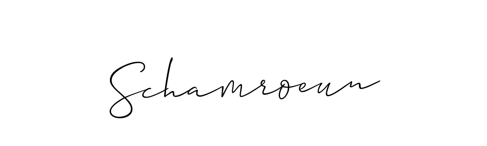 Also we have Schamroeun name is the best signature style. Create professional handwritten signature collection using Allison_Script autograph style. Schamroeun signature style 2 images and pictures png