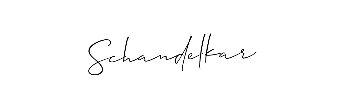 How to make Schandelkar signature? Allison_Script is a professional autograph style. Create handwritten signature for Schandelkar name. Schandelkar signature style 2 images and pictures png