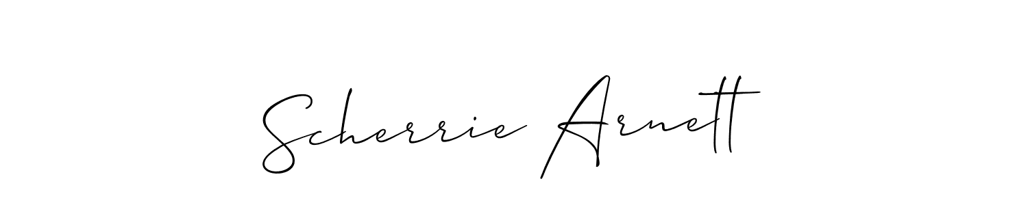 How to make Scherrie Arnett name signature. Use Allison_Script style for creating short signs online. This is the latest handwritten sign. Scherrie Arnett signature style 2 images and pictures png