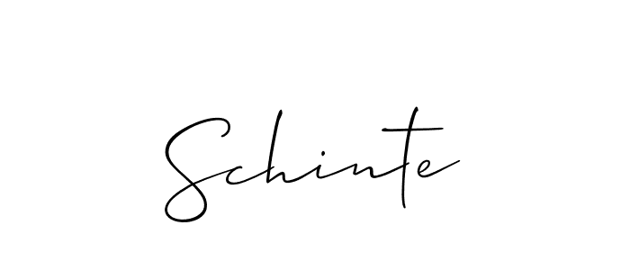 You should practise on your own different ways (Allison_Script) to write your name (Schinte) in signature. don't let someone else do it for you. Schinte signature style 2 images and pictures png