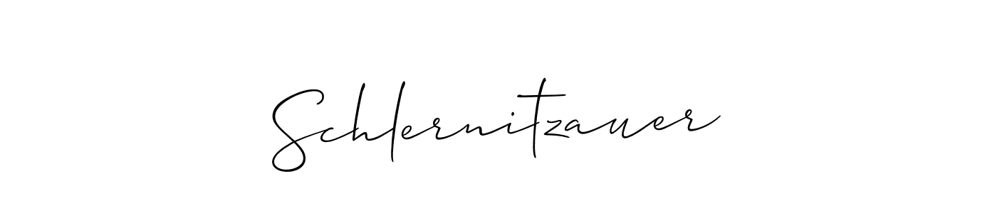 Design your own signature with our free online signature maker. With this signature software, you can create a handwritten (Allison_Script) signature for name Schlernitzauer. Schlernitzauer signature style 2 images and pictures png
