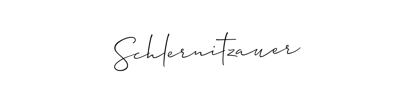 Design your own signature with our free online signature maker. With this signature software, you can create a handwritten (Allison_Script) signature for name Schlernitzauer. Schlernitzauer signature style 2 images and pictures png