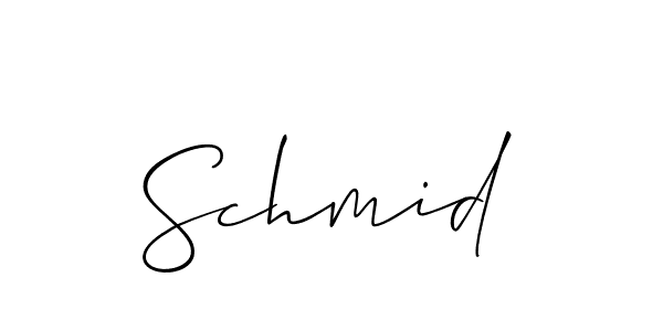 Design your own signature with our free online signature maker. With this signature software, you can create a handwritten (Allison_Script) signature for name Schmid. Schmid signature style 2 images and pictures png