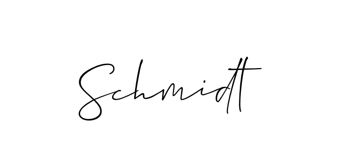 Design your own signature with our free online signature maker. With this signature software, you can create a handwritten (Allison_Script) signature for name Schmidt. Schmidt signature style 2 images and pictures png