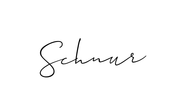 Create a beautiful signature design for name Schnur. With this signature (Allison_Script) fonts, you can make a handwritten signature for free. Schnur signature style 2 images and pictures png