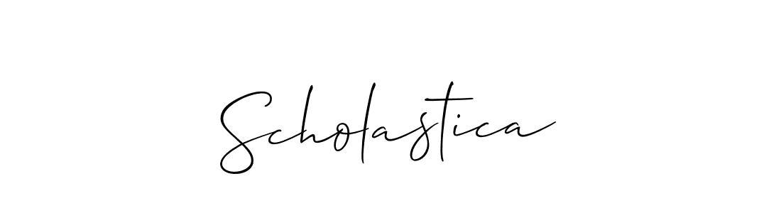 Allison_Script is a professional signature style that is perfect for those who want to add a touch of class to their signature. It is also a great choice for those who want to make their signature more unique. Get Scholastica name to fancy signature for free. Scholastica signature style 2 images and pictures png