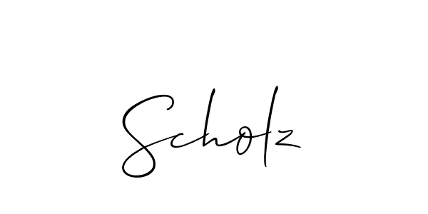 Use a signature maker to create a handwritten signature online. With this signature software, you can design (Allison_Script) your own signature for name Scholz. Scholz signature style 2 images and pictures png